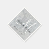 Personalisierte Hochzeitsmonogramm-SilberDamasenst Serviette (Ecke)