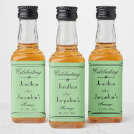 Personalisierte Hochzeitsnamen Vintager Chic Mini Alkoholflaschenetikett
