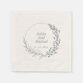 Personalisierte Hochzeitsnapkins in dunkelblau Serviette (Vorderseite)