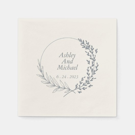 Personalisierte Hochzeitsnapkins in dunkelblau Serviette (Vorderseite)