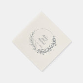 Personalisierte Hochzeitsnapkins in dunkelblau Serviette (Ecke)