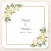 Personalisierte Hochzeitsoße Wasserfarbe Elegante  Rechteckiger Pappuntersetzer (Vorderseite)