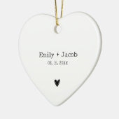 Personalisierte Hochzeitspaare Verheiratete Verlob Keramik Ornament (Links)