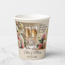 Personalisierte Hochzeitspapierbecher