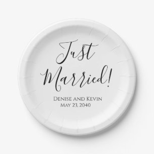 Personalisierte Hochzeitspapierplatten "Gerade Ver Pappteller