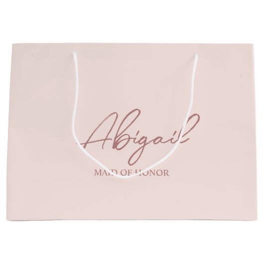 Personalisierte Hochzeitsparteiennamensbeutel Große Geschenktüte (Vorderseite)