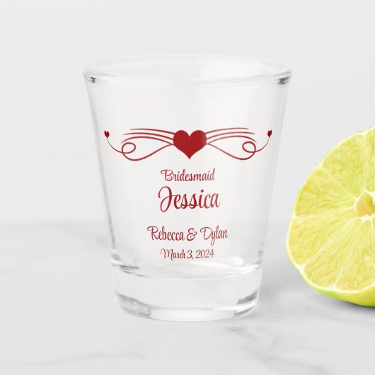 Personalisierte Hochzeitsparty-Brille Schnapsglas (Vorderseite)