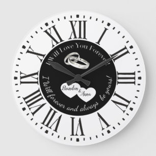 Personalisierte Hochzeitsperre Große Wanduhr