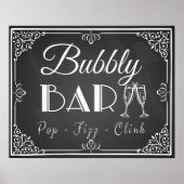 Personalisierte Hochzeitsplatte "Bubbly Bar" Poster (Vorne)