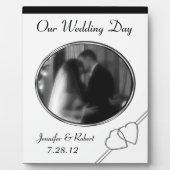 Personalisierte Hochzeitsplattform für Schwarz und Fotoplatte (Vorderseite)