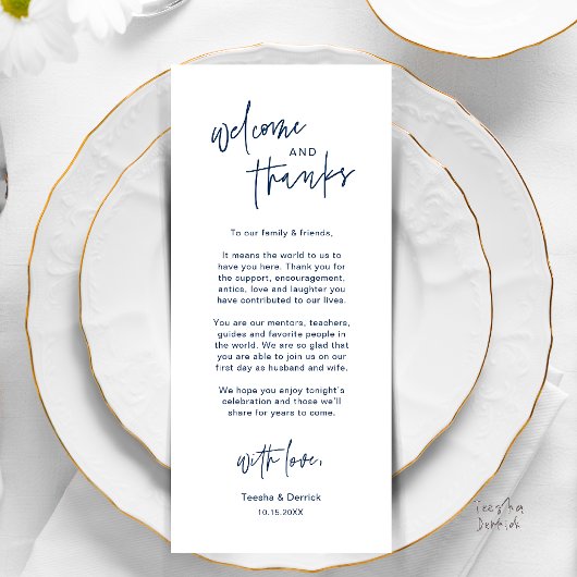 Personalisierte Hochzeitsplatz-Karten Dankeschön-K Programm