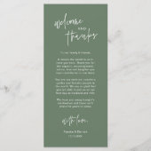 Personalisierte Hochzeitsplatz-Karten Dankeschön-K Programm (Vorderseite)