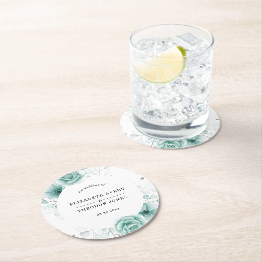 Personalisierte Hochzeitspur Napkins Papierplatte Runder Pappuntersetzer (Vor Ort)