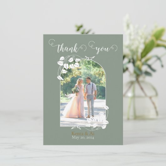 Personalisierte Hochzeitsreise Dankeschön-Karte Dankeskarte (Stehend Vorderseite)