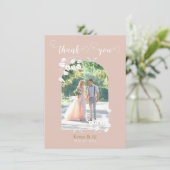 Personalisierte Hochzeitsreise Dankeschön-Karte Dankeskarte (Stehend Vorderseite)