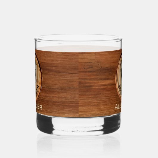 Personalisierte Hochzeitssaal MR Holztone Whiskyglas (Rechts)