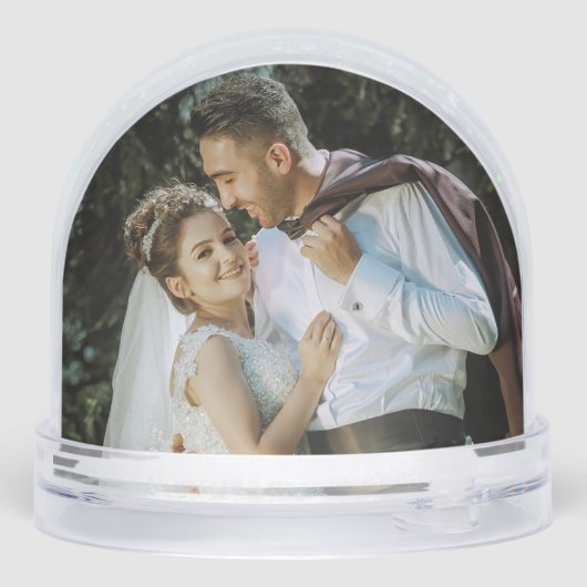 Personalisierte Hochzeitsschneedecke mit Ihrem Fot Schneekugeln (Rückseite)
