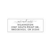 Personalisierte Hochzeitsskript-Rücksendeadresse Permastempel (Design)
