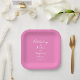 Personalisierte Hochzeitsskripte Einfaches Cooles Pappteller