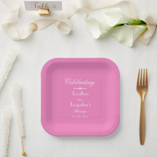 Personalisierte Hochzeitsskripte Einfaches Cooles Pappteller (Hochzeit)
