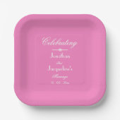 Personalisierte Hochzeitsskripte Einfaches Cooles Pappteller (Vorderseite)