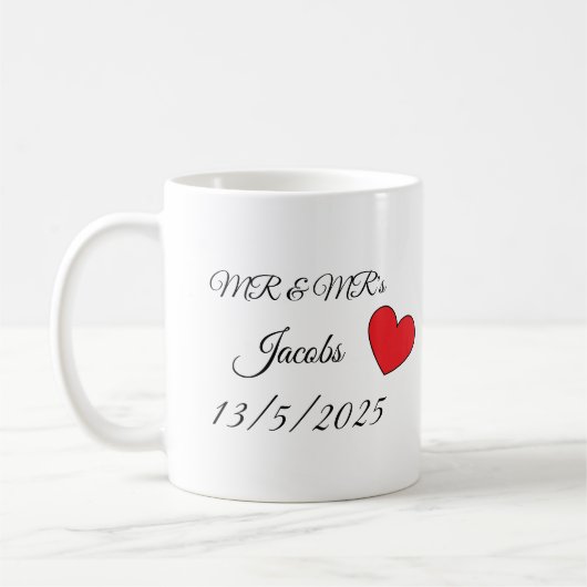 Personalisierte Hochzeitsstiftung Tasse - Individu (Links)