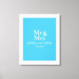 Personalisierte Hochzeitsstimmen Mr. Cayman Blue Leinwanddruck