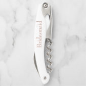 personalisierte Hochzeitsstimmung in rosegold c Kellnermesser (Rückseite)