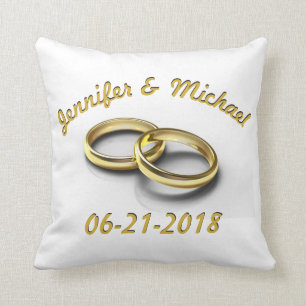 Personalisierte Hochzeitstag-Gold-Rings Kissen
