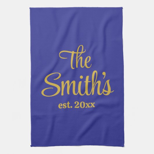 Personalisierte Hochzeitstagsgeschenke Neuvermählt Geschirrtuch (Vertikal)