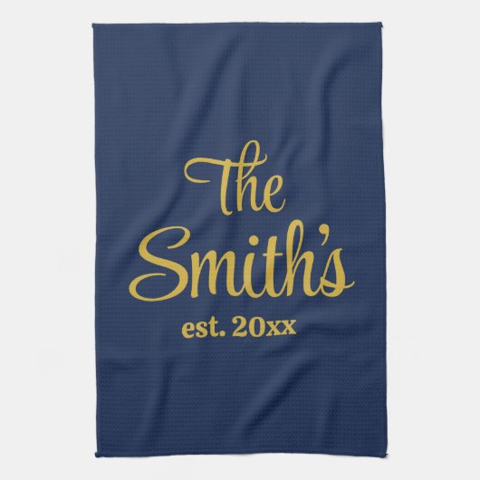 Personalisierte Hochzeitstagsgeschenke Neuvermählt Geschirrtuch (Vertikal)