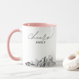Personalisierte Hochzeitstasse mit Detroiter Skyli Tasse
