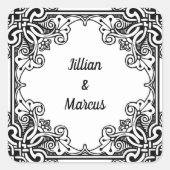 Personalisierte Hochzeitsticker Quadratischer Aufkleber (Vorderseite)