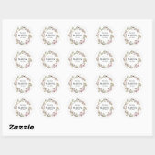 Personalisierte Hochzeitsticker Runder Aufkleber (Blatt)