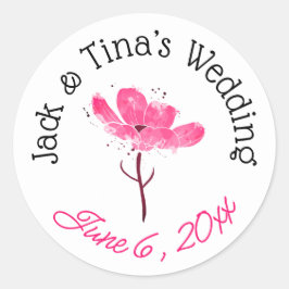 Personalisierte Hochzeitsticker Runder Aufkleber