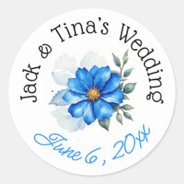 Personalisierte Hochzeitsticker Runder Aufkleber