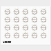 Personalisierte Hochzeitsticker Runder Aufkleber (Blatt)