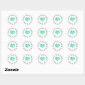 Personalisierte Hochzeitsticker Runder Aufkleber (Blatt)