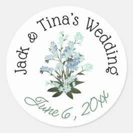 Personalisierte Hochzeitsticker Runder Aufkleber