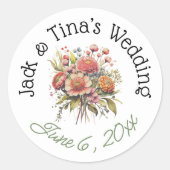 Personalisierte Hochzeitsticker Runder Aufkleber (Vorderseite)