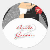 Personalisierte Hochzeitsticker Runder Aufkleber (Vorderseite)