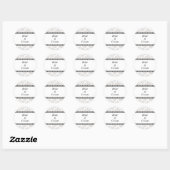 Personalisierte Hochzeitsticker Runder Aufkleber (Blatt)