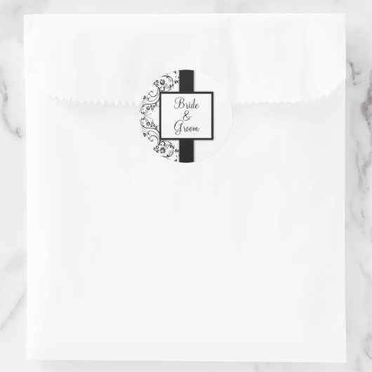 Personalisierte Hochzeitsticker Runder Aufkleber (Tasche)