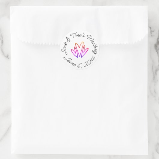 Personalisierte Hochzeitsticker Runder Aufkleber (Tasche)