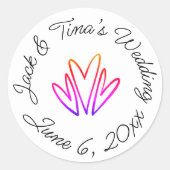 Personalisierte Hochzeitsticker Runder Aufkleber (Vorderseite)