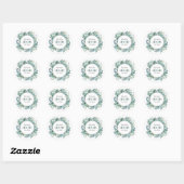 Personalisierte Hochzeitsticker Runder Aufkleber (Blatt)