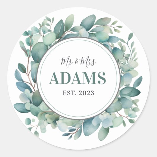 Personalisierte Hochzeitsticker Runder Aufkleber (Vorderseite)