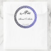 Personalisierte Hochzeitstickerei Runder Aufkleber (Tasche)