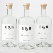 Personalisierte Hochzeitstil- und Datum-Tischnumme Alkoholflaschenetikett (Flaschen)