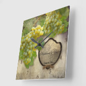 Personalisierte Hochzeitstil Weingarten Dekoration Quadratische Wanduhr (Winkel)